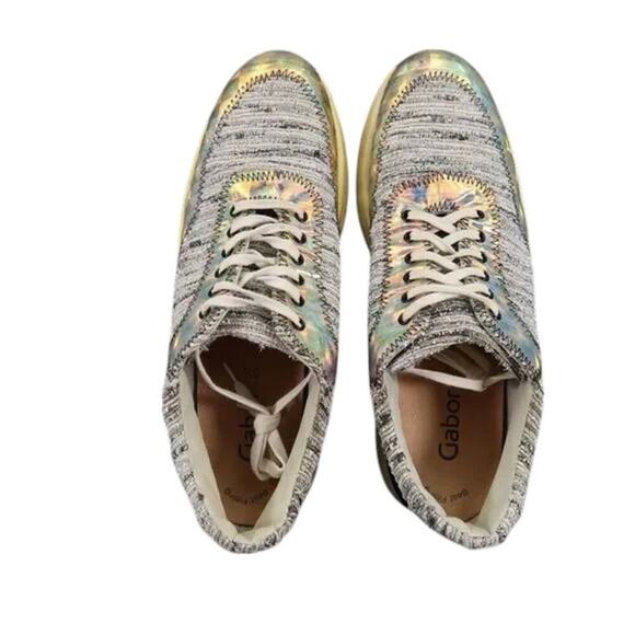 Sarah Summer Shoes Womens 38 Sneakers Fashion Lifestyle Tweed Iridescent Anthro - Picture 8 of 16